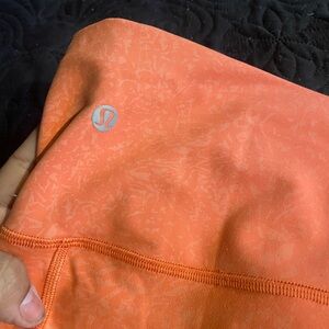 Lululemon Wunder Train Orange Leggings